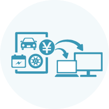 車輛管理登録済的交換部品連動機能、売上転記可能